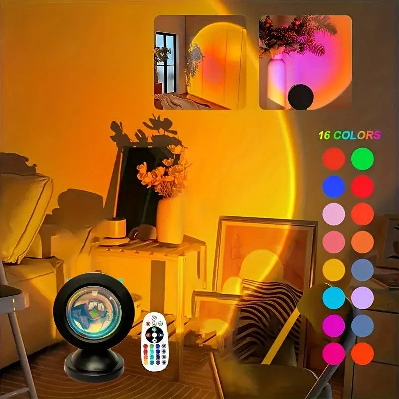 Lámpara proyector Sunset de 16 colores